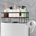 thumbnail image 1 of Nefoso Over Toilet Storage Shelf, Bathroom Organizer Shelves with Toilet Paper Holder & Hanging Hook, Metal Toilet Storage Rack, No Drilling Space Saver (Black), 1 of 10