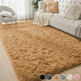 thumbnail image 1 of Nefoso Shag Area Rug, 4ft x 6ft Soft Fluffy Area Rugs for Living Room Bedroom Decor Carpet, Light Brown/Camel, 1 of 10