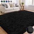 thumbnail image 1 of Nefoso Shag Area Rug, 5ft x 7ft Soft Fluffy Area Rugs for Living Room Bedroom Modern Decor Carpet, Black, 1 of 11