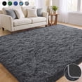 thumbnail image 1 of Nefoso Shag Area Rug, 5ft x 7ft Soft Fluffy Area Rugs for Living Room Bedroom Modern Decor Carpet, Dark Gray, 1 of 11