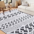 thumbnail image 1 of Nefoso Low Pile Area Rug, 5ft x 8ft Area Rugs for Living Room Bedroom Decor, Non-Slip Carpet, Modern Geometric, Gray & White, 1 of 6
