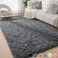 thumbnail image 1 of Nefoso Shag Area Rug, 5ft x 8ft Soft Fluffy Area Rugs for Living Room Bedroom Decor Carpet, Dark Gray, 1 of 10