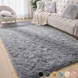 Curated visual reference: Nefoso Soft Fluffy Area Rug 5Ft X 8Ft Light Gray Photo Inspiration