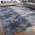 thumbnail image 1 of Nefoso Shag Area Rug, 5ft x 8ft Soft Fluffy Tie-Dye Area Rugs for Living Room Bedroom Decor Carpet, Blue & Grey, 1 of 13