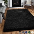 thumbnail image 1 of Nefoso Shag Area Rug, 6ft x 9ft Soft Fluffy Area Rugs for Living Room Bedroom Decor Carpet, Black, 1 of 7