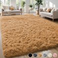 thumbnail image 1 of Nefoso Shag Area Rug, 6ft x 9ft Soft Fluffy Area Rugs for Living Room Bedroom Decor Carpet, Light Brown/Camel, 1 of 10