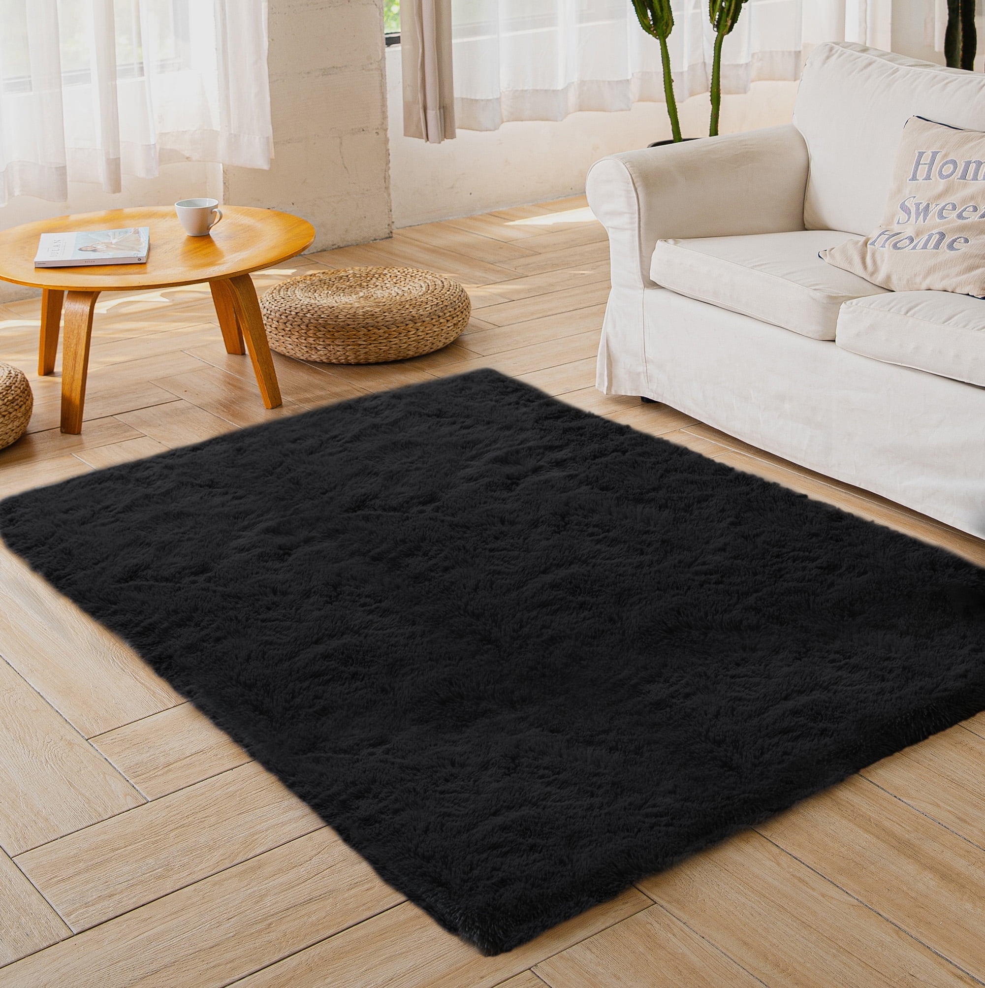 Large Plush Fluffy Shag Shaggy Rug Silky Thick Soft Area Rugs