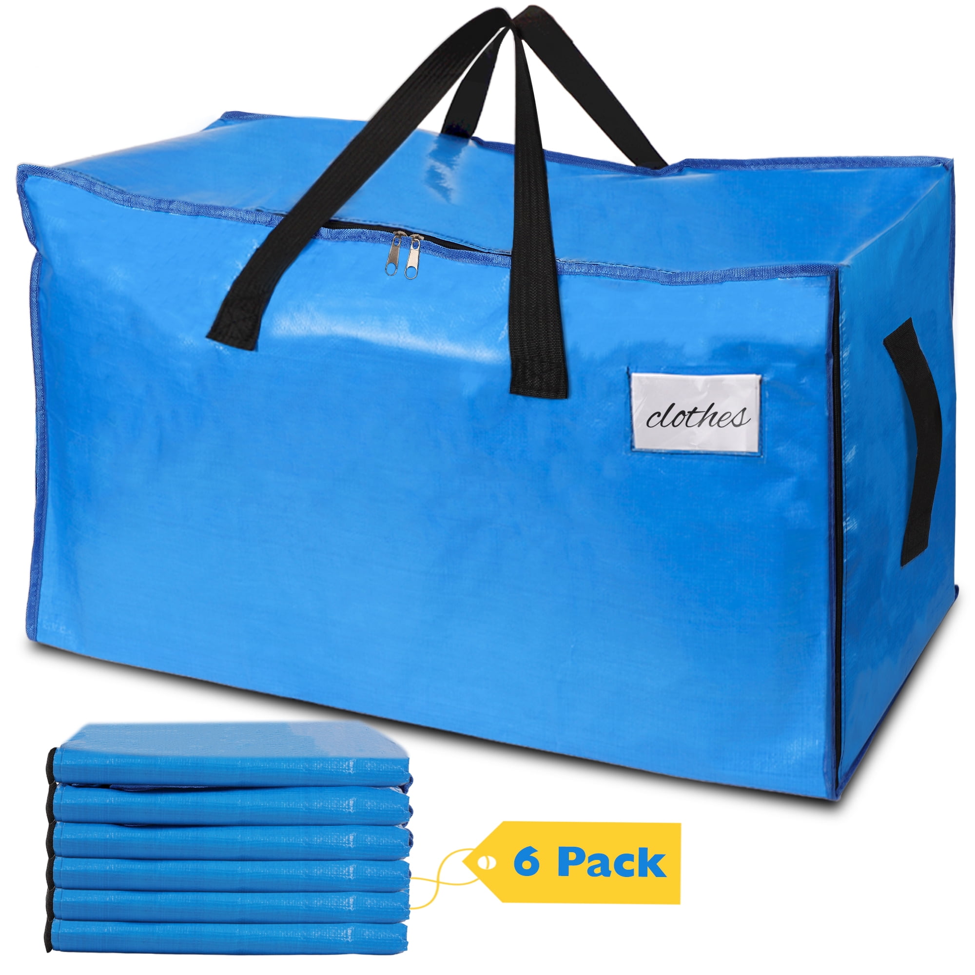 Nefoso Storage Moving Bags, 6Pcs Large Storage Bags for Clothes