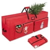 Nefoso Christmas Tree Storage Bag,Fit up to 7.5ft Tree Storage Bag with 2 Pocket and Zippers,Red