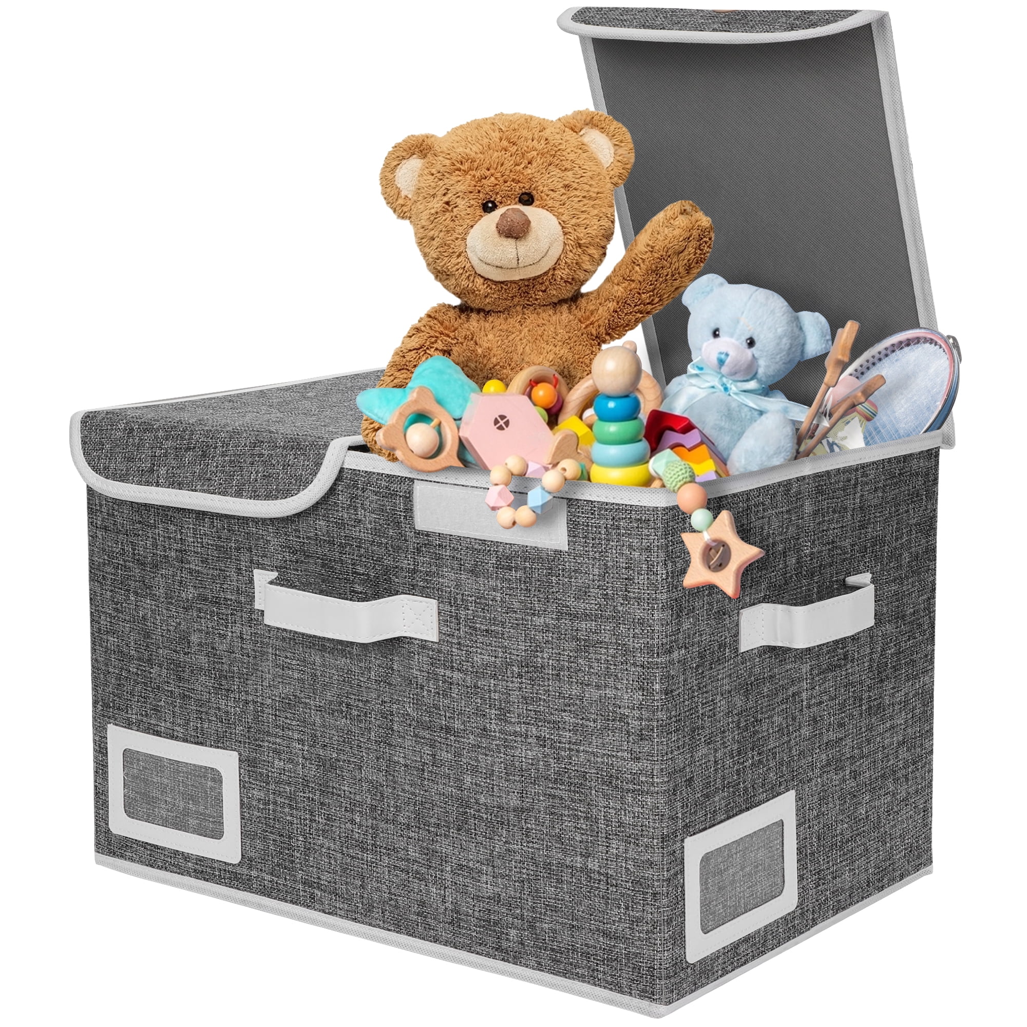 Nefoso Toy Box for Kids, 37L Toy Chests Organizers Storage for Boys Girls with FlipTop Lid