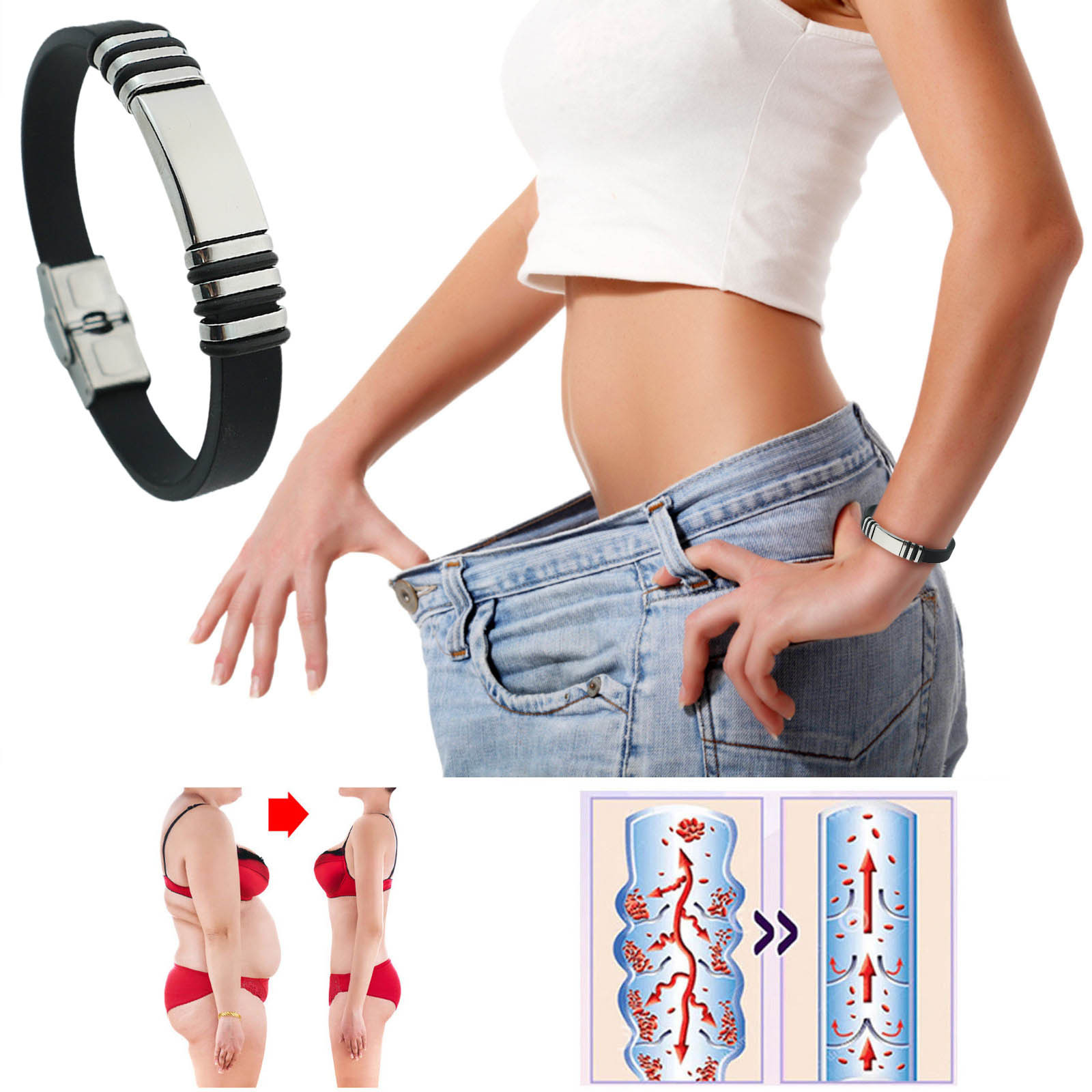 Negative Bracelet, Men's Titanium Steel Bracelet，The Wristband Emits Negative Body's Energy Channels To Circulation
