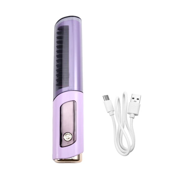 Negative Ion Hair Straightener Comb - Portable Straightening Brush with Temperature Display, Anti-Scald Design