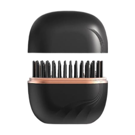 Negative Ion Hair Straightener Comb - Portable Styling Tool with Fast Heating for Smooth Shiny Hair, Mini Design for Travel Home Use, Battery Powered