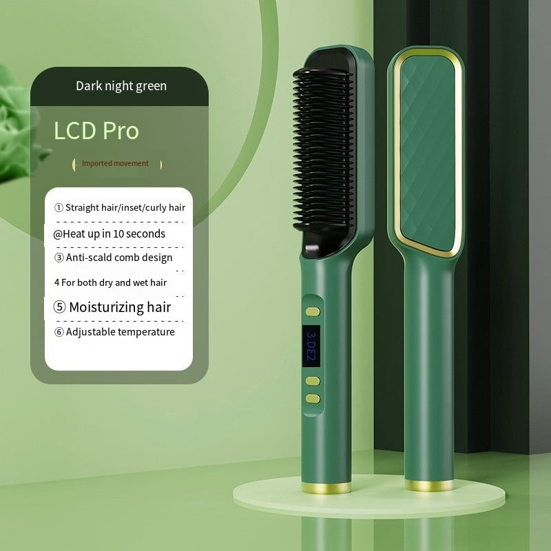 Negative Ion Hair Straightening Comb - Dual-Purpose Curling Iron for ...