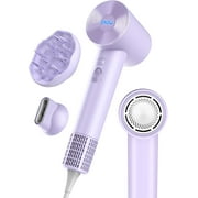 Negative Ionic Hair Dryer with 110,000 RPM Motor - High-Speed Lightweight Blow Dryer for Travel & Home Use, Fast Drying Low Noise Hair Drier with Nozzle & Diffuser, Purple