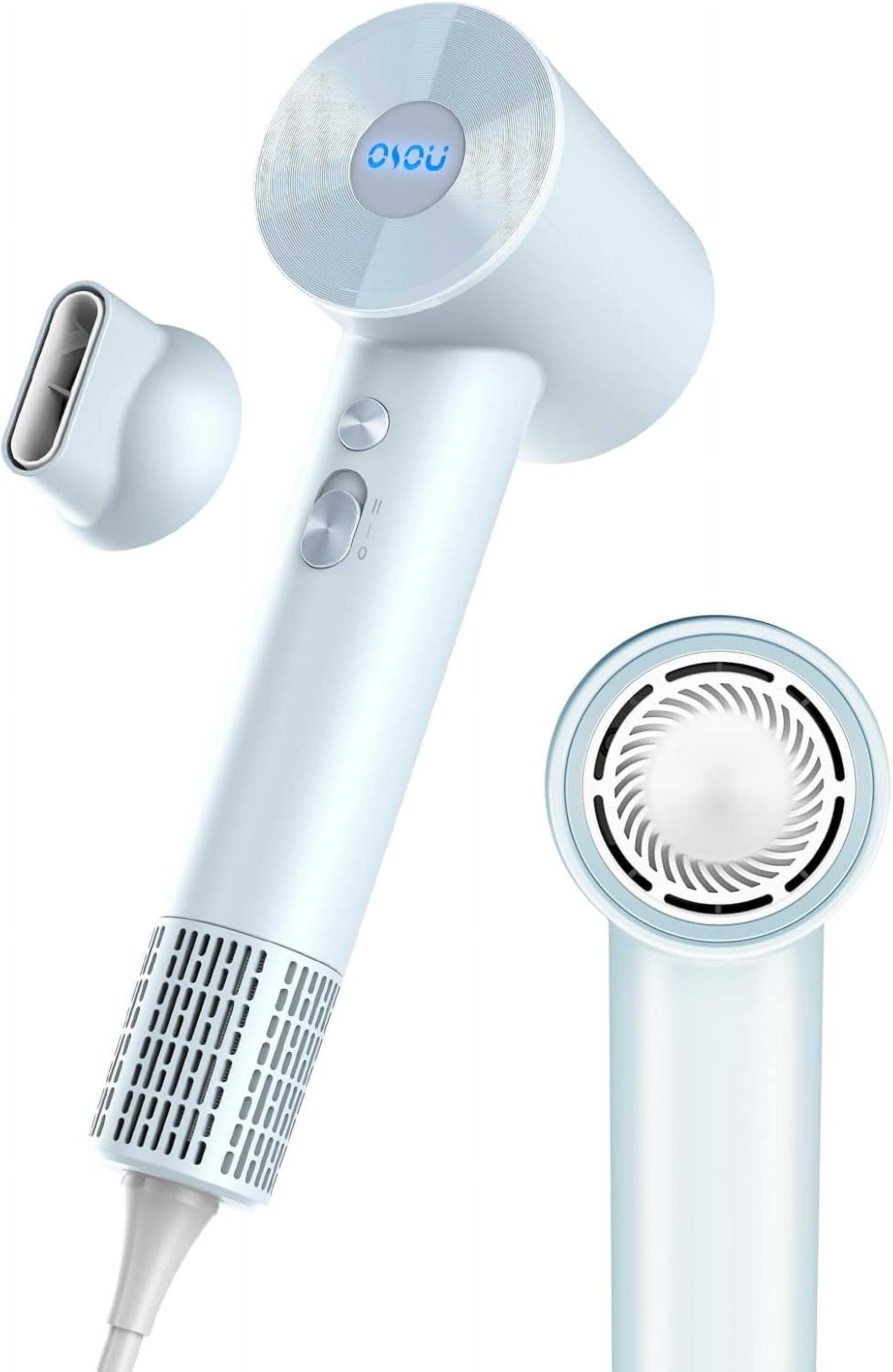 Negative Ionic Hair Dryer with 110,000 RPM Motor - High-Speed Lightweight Blow Dryer for Travel & Home Use, Fast Drying Low Noise Hair Drier with Smooth Nozzle, Blue