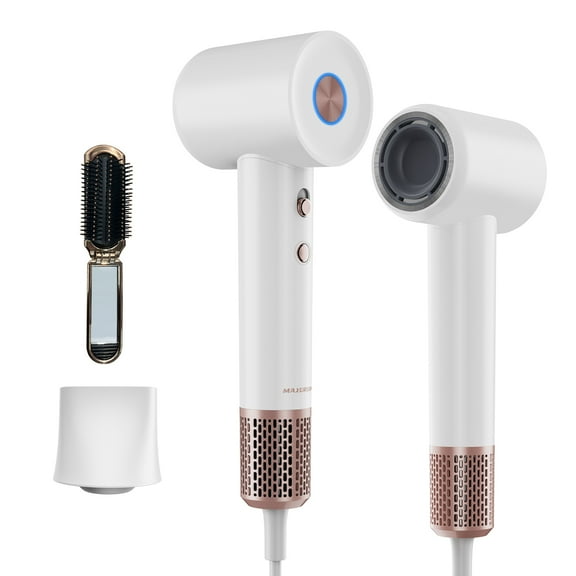 Negative Ionic High Speed Hair Dryer, Professional Brushless Blow Dryer for Fast Drying, 2 Speeds & 4 Temps Thermo-Control, Lightweight & Quiet Hairdryer for Home & Travel