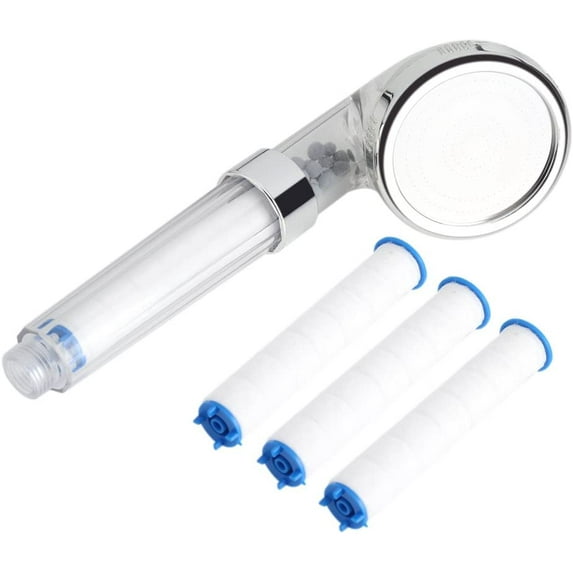 Negative Ions Bathroom Handheld Water Saving Shower Head Set with 3 Filters