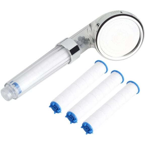 Negative Ions Bathroom Handheld Water Saving Shower Head Set with 3 Filters