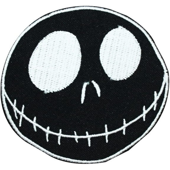 Negative Jack Face Movie Character/Nightmare Before Christmas Iron-On Embroidered Patch/Applique