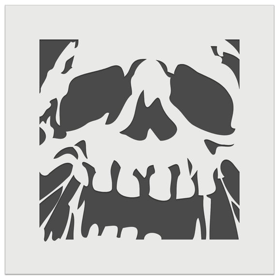 Negative Skull Spooky Bone Face Halloween DIY Cookie Wall Craft Stencil - 3.5 Inch