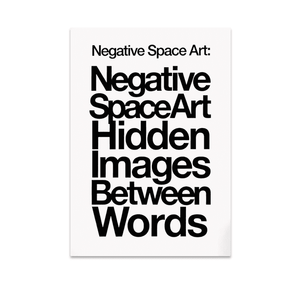 Negative Space Art: Hidden Images Between Words - Minimalist Decor Enthusiast - 13x19 Poster Print