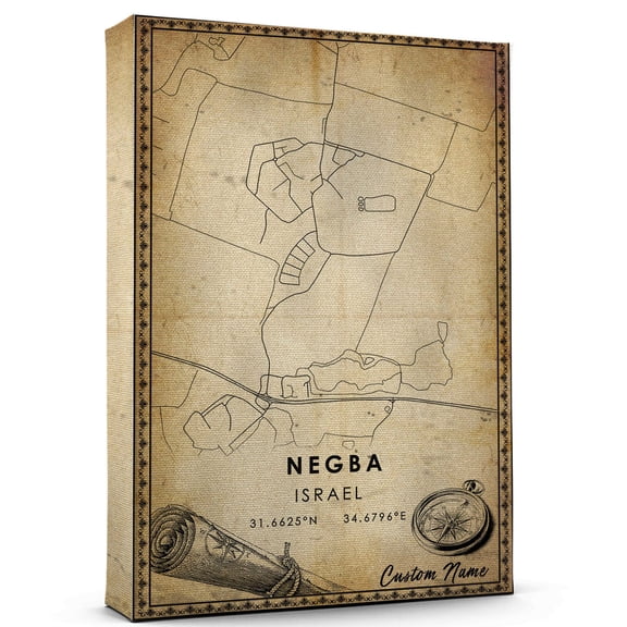 Negba Map Poster, Israel Map Art Poster, Canvas, Negba Map City vintage Poster, Street Map Artwork Poster, Negba Map Canvas - 89AZ351