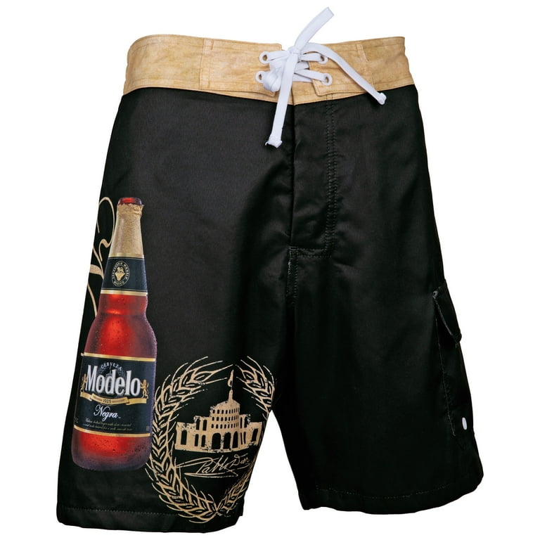 Official Modelo Negra Beer Swim Trunks, Bathing Suit Swimwear