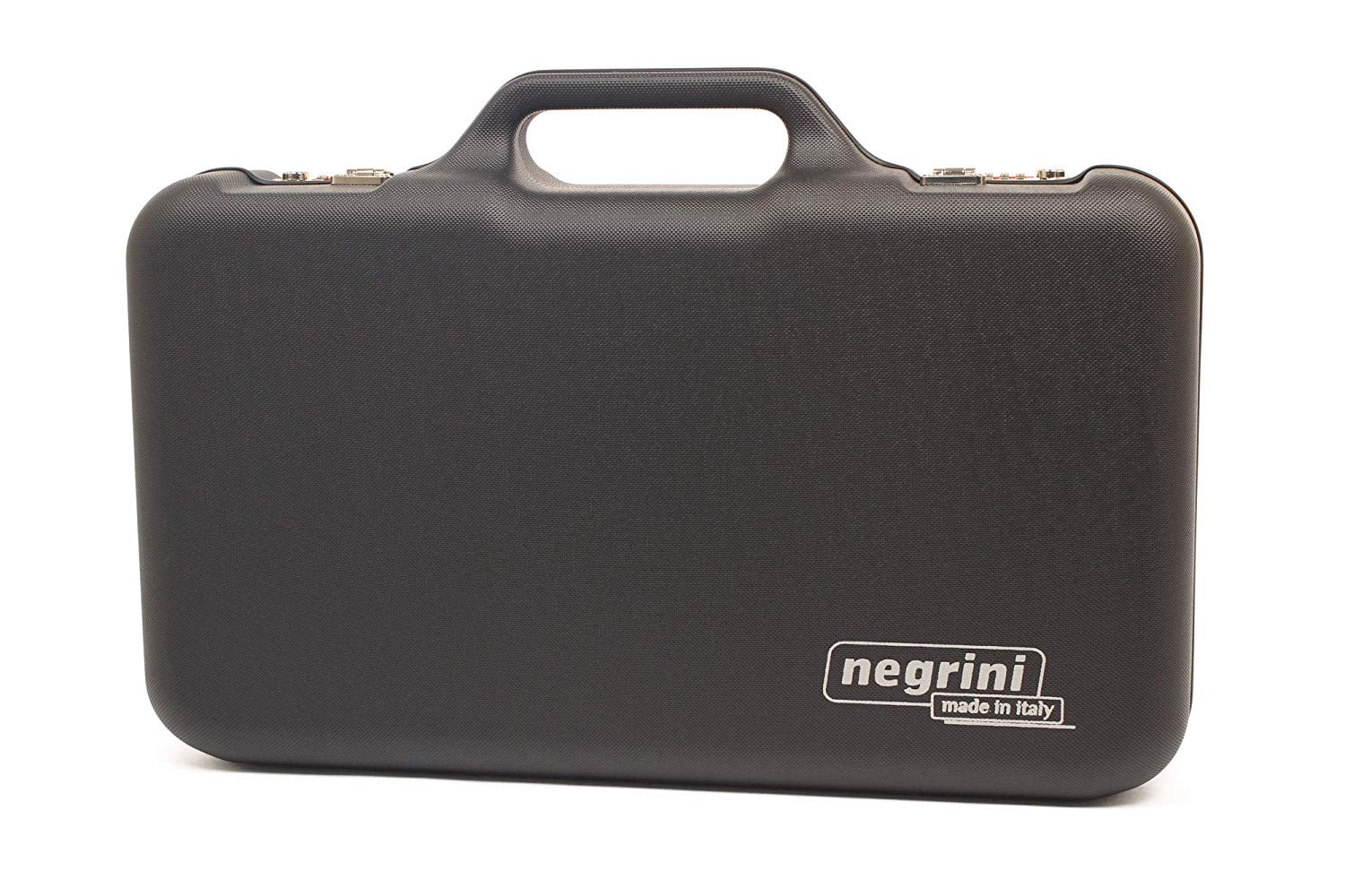 Negrini Compact Two-Sided Hard Gun Case, Black/Black, L19.9in x W14in x D4.7in