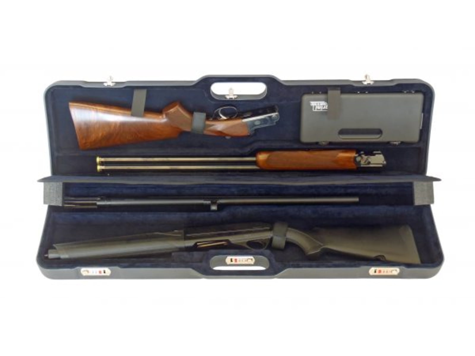 Negrini UNICASE Two Shotgun Travel Case, Navy/Navy, L37.75in x H10.6in x D4.9in