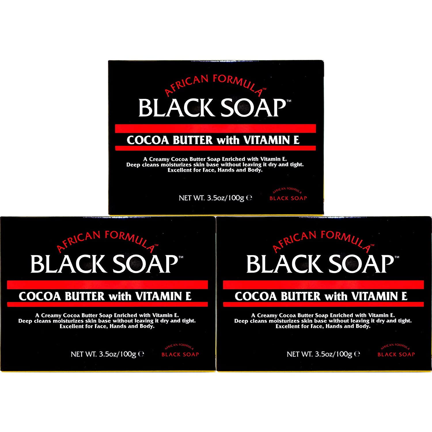 Negro Jabón africana Fórmula Manteca de Cacao Vitamina E Jabon