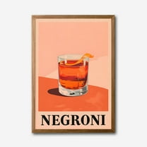 Negroni Cocktail Canvas Wall Art – Modern Drink Illustration Print