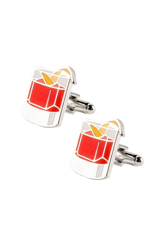 Negroni Cocktail Cuff Links | Novelty Bar Accessory for Bartenders & Cocktail Lovers