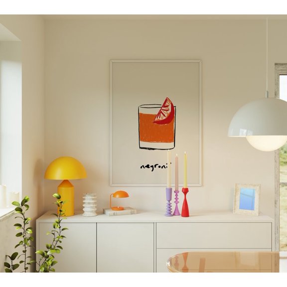 Negroni Cocktail Poster Bar Cart Kitchen Wall Art Decor 16x24 UNFRAMED