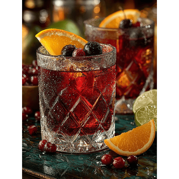 Negroni Cocktail Wrapped Canvas Bar Kitchen Alcohol Art Home Dining Room Wall Decor Print