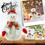 Nehiwhazk Santa Snowman Plush Doll Traditional Ornament For Christmas Theme Party Wedding Home Bar Tabletop Scenes Decoration