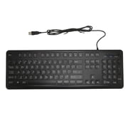 Nehlobo Large Print Keyboard Large Bold Letters 104 Keys Standard Full Size USB Wired White LED Backlit Computer Keyboard