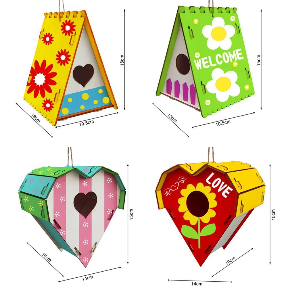 Nehlobo Wood Birds Nest Box DIY Nest Box Bird House Kit Painting Bird