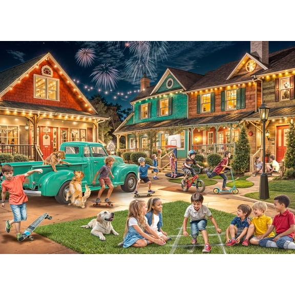 VCC Neighborhood Fun Jigsaw Puzzle 1000 Piece - Puzzles for Adults & Families - Fully Interlocking & Randomly Shaped Pieces - 26 5/8" x 19 1/4"