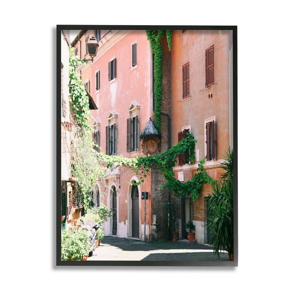 Neighborhood Ivy Vines Architecture Town & City Photograph Black Framed Art Print Wall Art