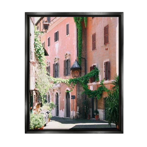 Neighborhood Ivy Vines Architecture Town & City Photograph Jet Black Framed Art Print Wall Art