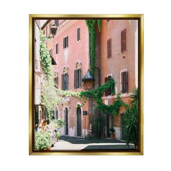 Neighborhood Ivy Vines Architecture Town & City Photograph Metallic Gold Framed Art Print Wall Art