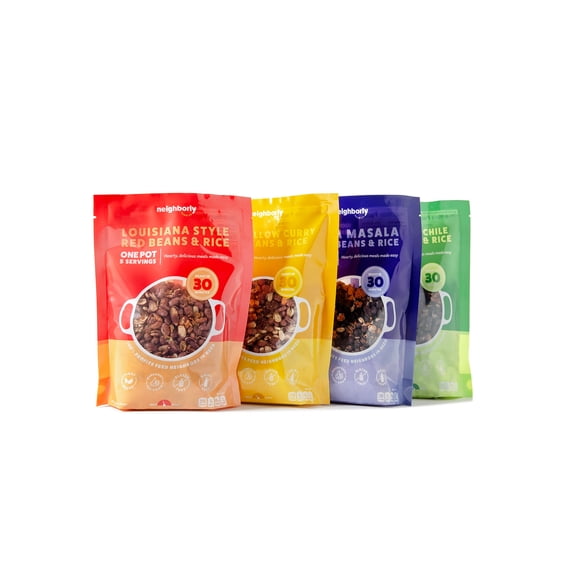 Neighborly Food Co. Variety Shelf Stable Beans & Rice Meals Ready to Cook, 12 count