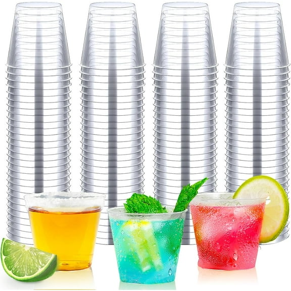 Neighborly Nook 100Counts 1OZ Plastic Shot Glasses, Clear Hard Shot Cups Disposable Shot Glasses for Holding Liquids,Sauces and Samples,1Ounces Shot Glasses Disposable Cups for Parties,Outdoor Events