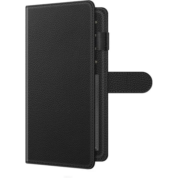 Neighborly Nook Checkbook Cover for Personal Checkbook, RFID Blocking Big Capacity Standard Register Duplicate Checks with Pen Holder, Cards Slots (Black)