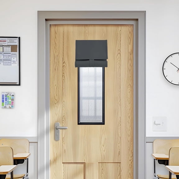 Neighborly Nook Classroom Window Cover - Sidelight Door Cover for Small Window, Privacy Curtain for Classroom Door and Office, 1 Panel, W8 x L36, Grey