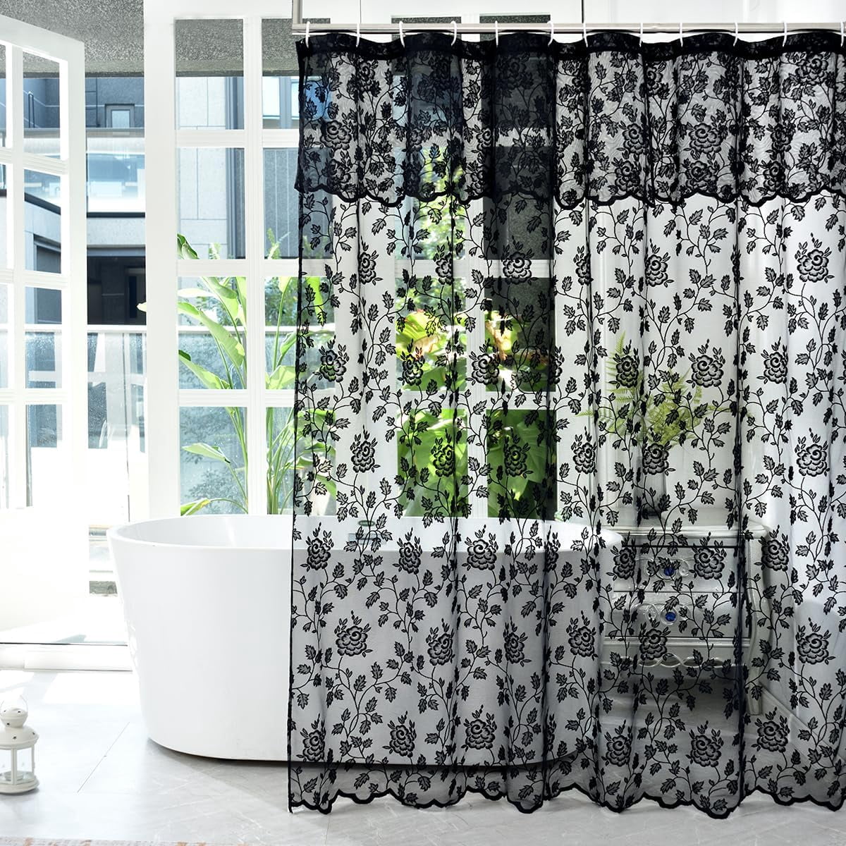 Best HD Pictures about  Black Lace Shower Curtain  with No AI Images