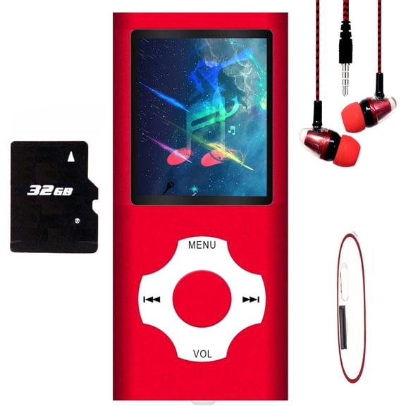 Neighborly Nook MP3 Player, Hotechs MP3 Music Player with 32GB Memory SD Card Slim Classic Digital LCD 1.82'' Screen MINI USB Port with FM Radio, Voice Record