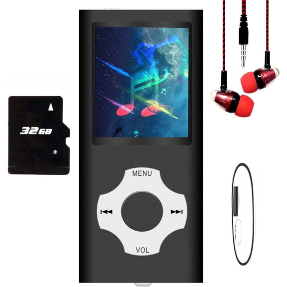 Neighborly Nook MP3 Player, Hotechs MP3 Music Player with 32GB Memory SD Card Slim Classic Digital LCD 1.82'' Screen MINI USB Port with FM Radio, Voice Record