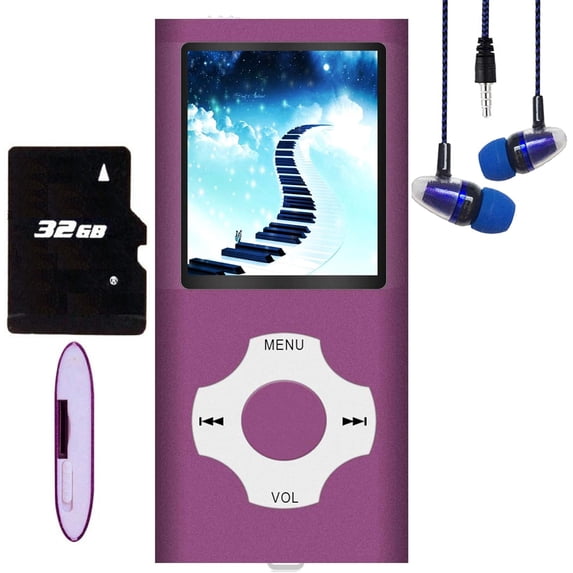 Neighborly Nook MP3 Player, Hotechs MP3 Music Player with 32GB Memory SD Card Slim Classic Digital LCD 1.82'' Screen MINI USB Port with FM Radio, Voice Record